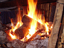 fuoco nel rifugio del prato della cipolla